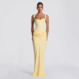 Đầm Maxi nữ màu trắng Elegat Ren Up Dress Slim Trang trọng Đám cưới Khách mời dự tiệc
