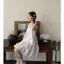 Mùa hè Nữ Tính Cảm Giác Ngọt Ngào Rời Giảm Tuổi Ôm Hơn Nhìn Màu Sắc Tương Phản Váy Kiểm Tra Đầm Sling Nữ