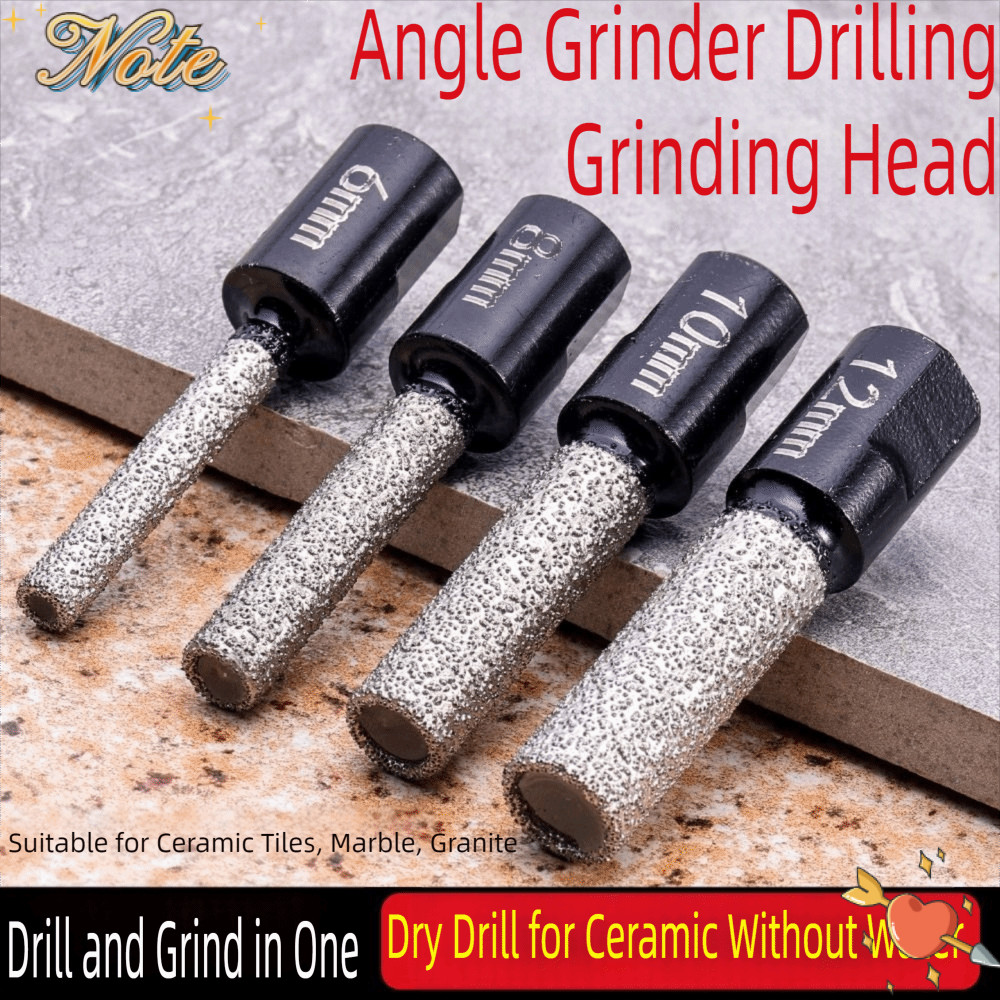 Mũi khoan khô cho máy mài góc 6-12mm, ren M10, bền chắc, dùng cho khoan và gia công