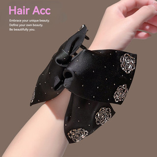 Cao Cấp Vải Đen Tam Giác Lấy Kẹp Nữ Kim Cương Giả Hoa Trang Trí Đầu Lưng Tóc Cá Mập Kẹp Tóc Sang Trọng Kẹp Tóc