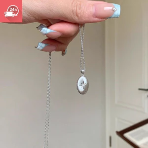 Dây chuyền xương đòn hình bát giác ngôi sao màu cà phê, chi tiết kim cương - Phong cách cá tính