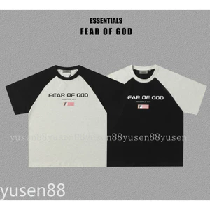 FOG Raglan Top chất lượng cao, thiết kế cổ tròn, tay ngắn, màu sắc tương phản