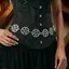 Dây đeo eo pentagram kim loại phong cách Goth và Punk Y2K, phụ kiện Halloween độc đáo