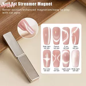 HFSHY Siêu Mạnh Thi Dải Nam Châm Mắt Mèo Nam Châm Cho Móng Tay Gel Ba Lan 3D Dòng Dải Hiệu Ứng Pháp Đa Năng Nam Châm Bút Dụng Cụ VN