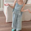 Mùa Hè 2026 Phong Cách Mới Cho Bé Gái Thời Trang Denim Sling + Quần Jean Denim Phù Hợp Với Mùa Hè