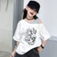 Bé Gái Graffiti Dây Áo Thun Mùa Hè Phong Cách Mới Trẻ Em Rời Khâu Top