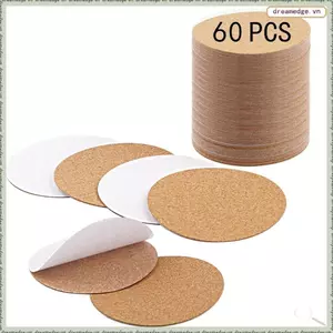 Đồ thủ công đế lót ly DIY đơn giản với 60 chiếc Đế lót ly nút chai tự dính tròn