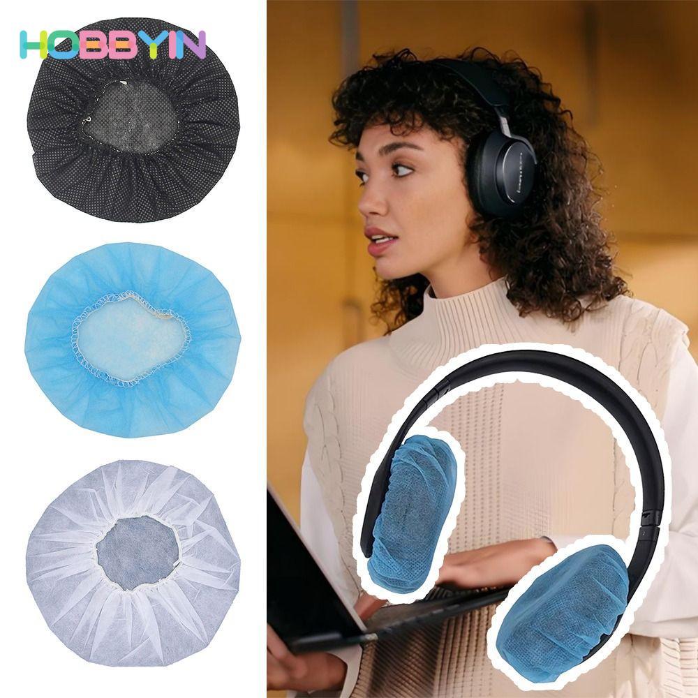 HOBBYIN 100 Cái / túi Vỏ tai nghe, Vỏ micro chống mồ hôi chống bụi bẩn, Nắp bảo vệ micro dùng một lần không dệt có độ đàn hồi cao