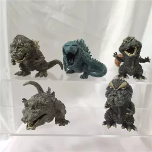 Bộ 5 Godzilla King of Monsters Đồ chơi trẻ em Búp bê Quái vật khủng long Phiên bản Q Đồ chơi trang trí bánh