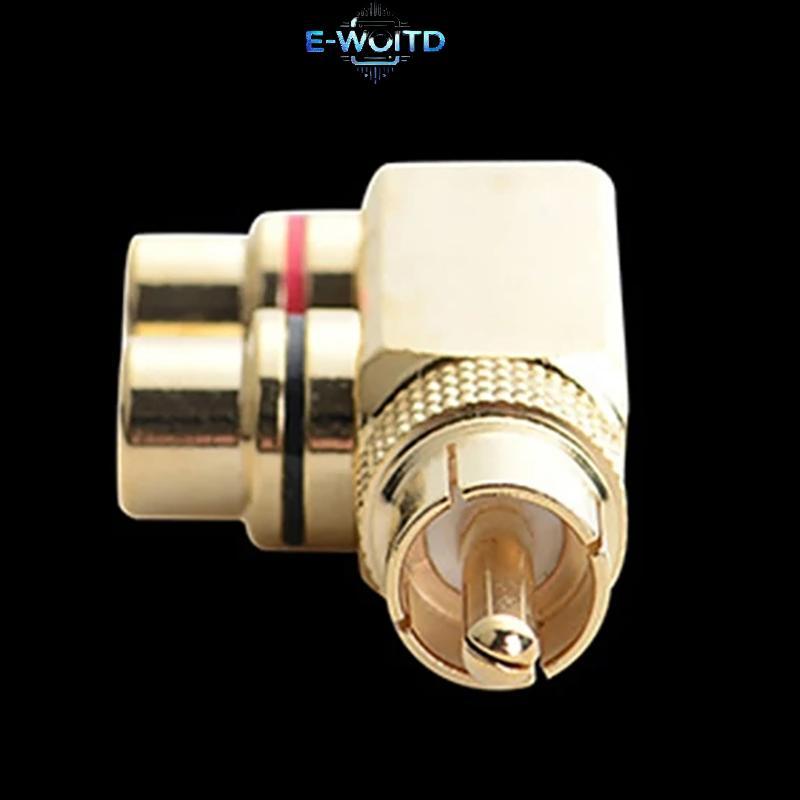 E-WOITD Mạ Vàng AV Bộ Chia Âm Thanh Cắm RCA Adapter 1 Nam Đến 2 Nữ F Connector Tool E-WOITD