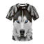 Áo thun in hình sói 3D mới mùa hè, thiết kế unisex tay ngắn, cá tính dành cho người lớn