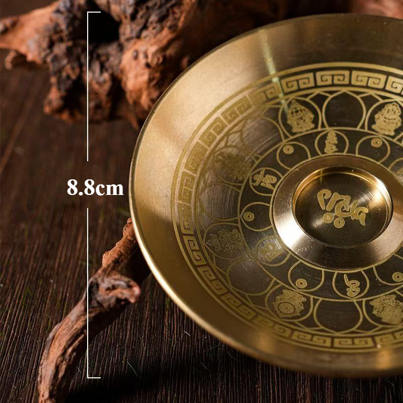 Lư Xông Trầm, đế đặt Nhang Vòng 12h, Khay Cắm Hương, Phụ Kiện đốt Trầm Hương, Chất Liệu đồng Thau