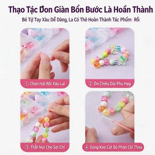 DIY Hạt Bộ Trang Sức Acrylic Quyến Rũ Vòng Tay Vòng Cổ Bộ Bé Gái Sáng Tạo Thủ Công Hộp Bảo Quản
