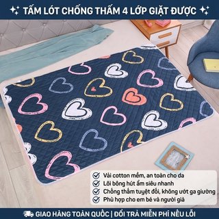Tấm lót điều dưỡng chống thấm nước Lớp thấm bông có thể tái sử dụng Tấm bảo vệ giường chống rò rỉ Chăm sóc người già cho bé