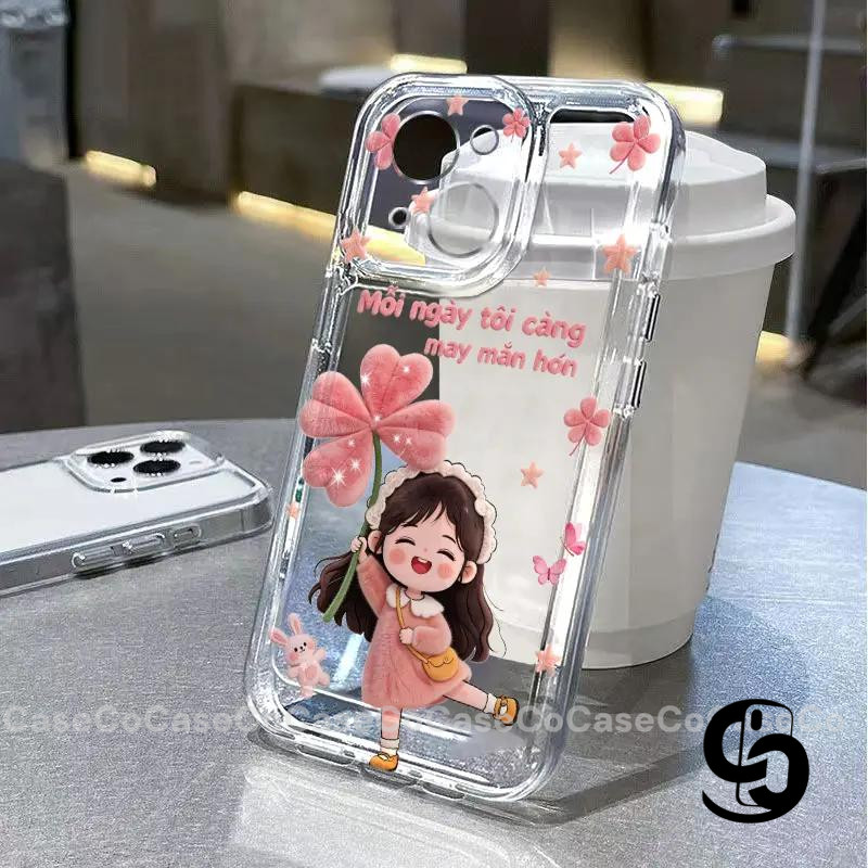 Ốp Lưng Cho IPhone 11 16 17 13 15 12 Pro Max 16 8 7 15 Plus X XR XS Max Ảnh bìa cô gái hoa đáng yêu