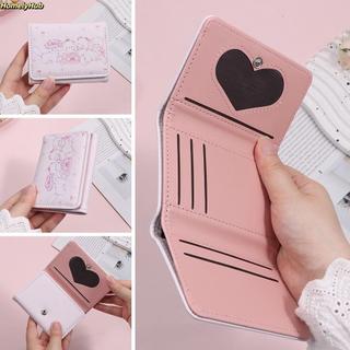 Ví đựng tiền xu HOMELYHUB, Ví ngắn có thể gập lại đa năng, Túi đựng tiền in hình mèo Kawaii màu hồng di động dành cho nữ Du lịch bé gái