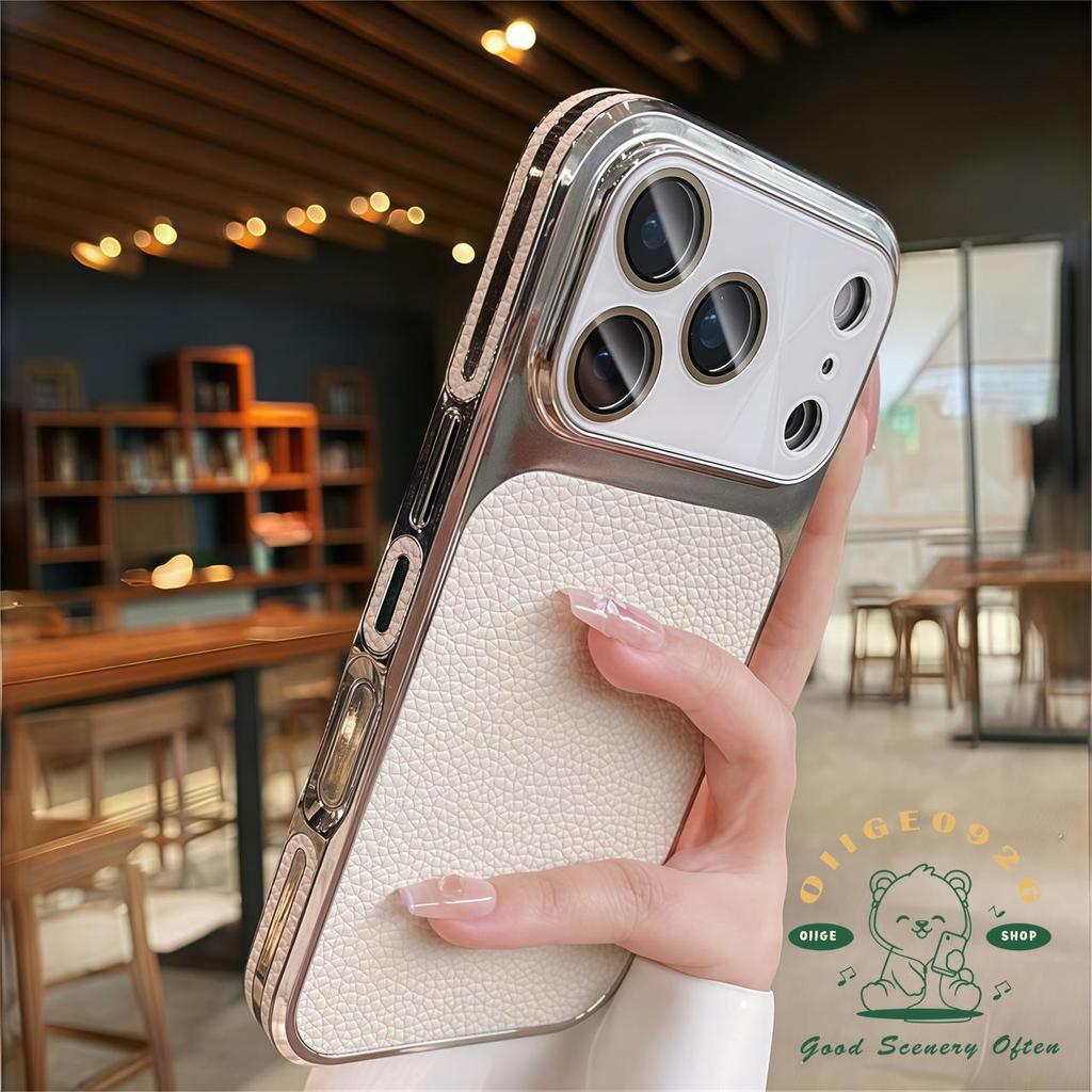 【 Ốp lưng iPhone17 】 Túi khí CD-pattern ống kính da Vỏ điện thoại iphone17 Pro Max 16 15 14 13 cho vỏ iPhone Vỏ mềm silicon TPU chống sốc