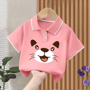 Dễ Thương Hổ Sư Tử Động Vật Đồ Họa Tee Hoạt Hình In Hàng Đầu Quần Áo Hàng Ngày Cho Trẻ Em Mặc Đường Phố Hàng Ngày