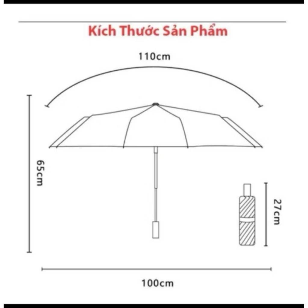 Ô Gấp Gọn Chống Tia UV Dễ Mang Theo, Che Nắng Che Mưa Hiệu Quả