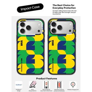 CASECASE X FIFA WORLD CUP Ốp lưng máy ảnh màu trắng Phiên bản vòng màu đen mờ cứng hút từ tính Vỏ tác động cho Apple IPhone 13 14 15 16 17 Pro Max Air Plus có hộp