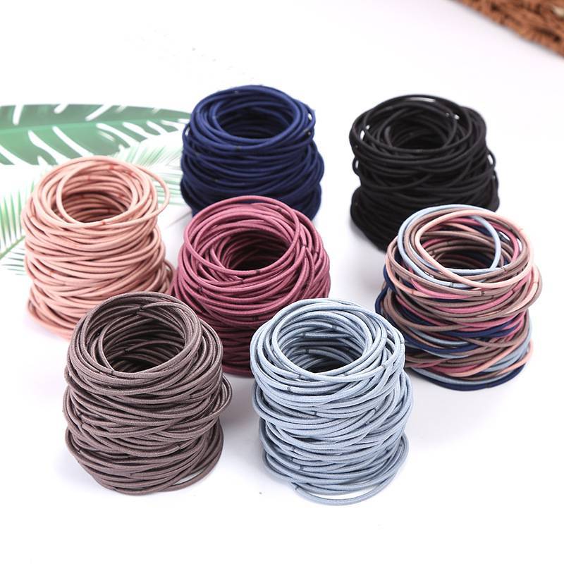 KUZHEN 100 Chiếc Nữ Bé Gái Tóc Cao Su Dây Buộc Tóc Dây Co Giãn Tóc Đuôi Ngựa Giữ s Scrunchies HOT