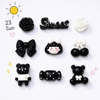[CHARM ĐỘC QUYỀN] Cobalt Sweet Bunny Charm Set Xanh Dương Gấu Thỏ Cherry Nơ Hoa Phong Cách Hàn Quốc Gắn Dép Crocs