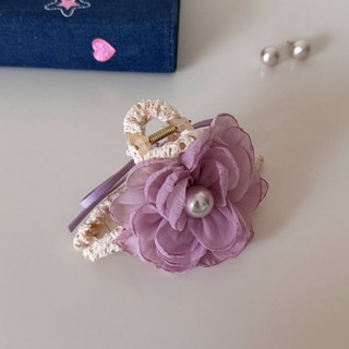 Kovoi / Phong Cách Mới Kem Phong Cách Pháp Ren Scrunchy Buộc Tóc Nữ Cotton Hoa Màu Be Phong Cách Siêu Cổ Tích Dây Buộc Đầu Dây