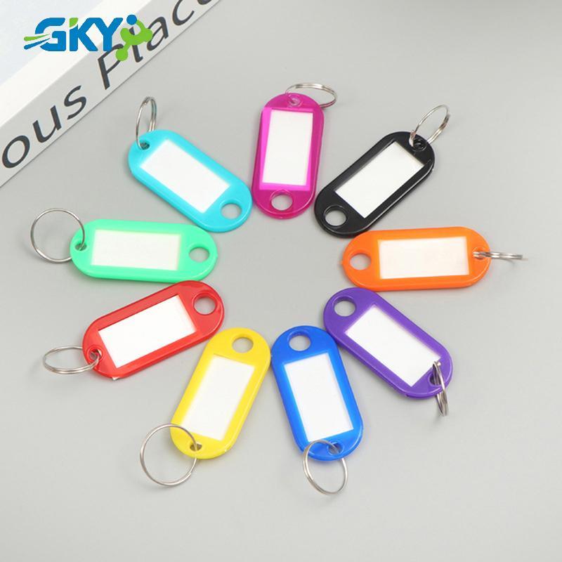 GKY 50 Chiếc Móc Khóa Nhiều Màu Sắc Thẻ Chìa Khóa Nhãn ID Tên Phòng Địa Chỉ TEL Số Bút Chìa Khóa Thẻ Hành Lý Có Vòng Chia GKY
