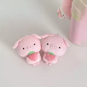 Những Điều Tốt Đề Nghị Cùng Phong Cách Màu Hồng Dâu Heo Con Búp Bê Mặt Dây Chuyền Búp Bê Dễ Thương Piggy Pinch Sang Trọng Móc Khóa Quà Tặng QRFTR