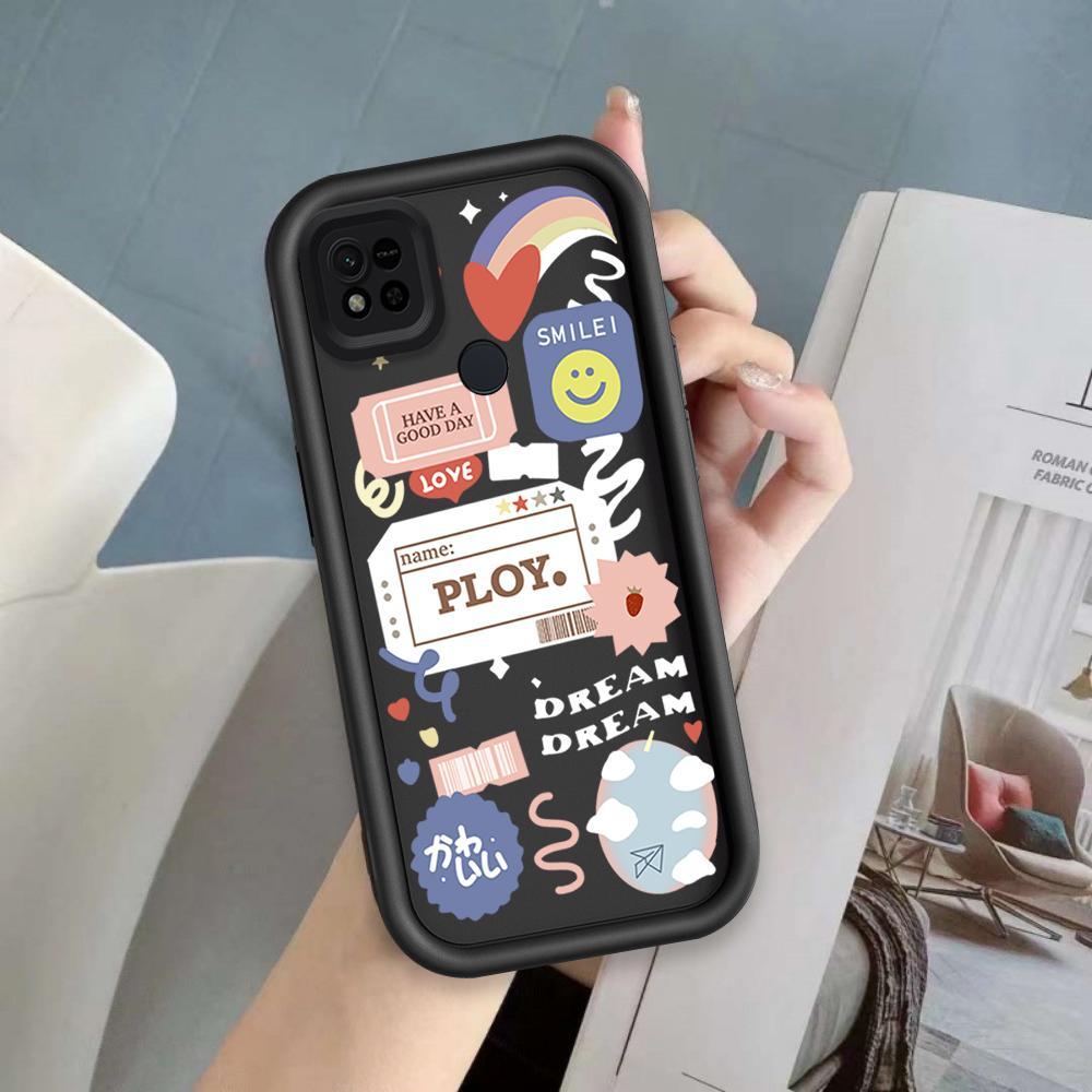 Ốp Lưng Cho Redmi 9C 10C 10A Hoạt Hình Silicon Điện Thoại Thông Minh Mềm Ốp Lưng TPU Nhãn Nụ Cười Hoa Thiên Thần Mắt Chống Sốc Ốp Lưng