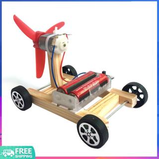 Chiếu sáng♨ Bộ mô hình lắp ráp xe gió một cánh bằng gỗ DIY Đồ chơi thí nghiệm khoa học