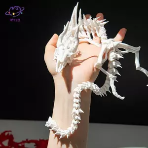 HFTOY 3D In Hình Rồng Skeleton Model Full Body Di Chuyển Khớp Đầu Lâu Đồ Trang Trí Rồng Sáng Tạo Để Bàn Trang Trí Bộ Sưu Tập Quà Tặng ~