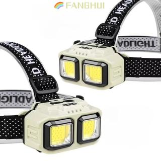 FANGHUI Đèn pha mạnh mẽ, Đèn pha LED COB có thể sạc lại USB chống nước, HX-816 4 cấp độ ánh sáng Tìm kiếm Đèn lồng Cắm trại Sử dụng
