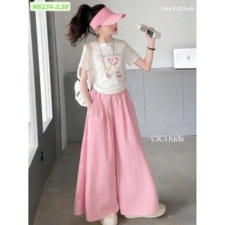 1-45kg (hàng thiết kế) set áo rút eo quần váy hồng Sofia