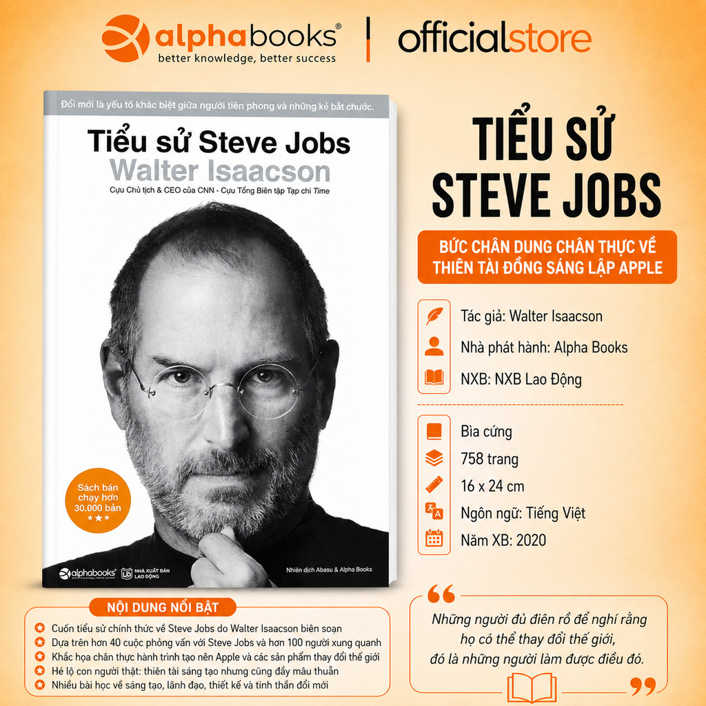 Sách - Tiểu Sử Steve Jobs -Cuộc Đời & Sự Nghiệp Người Thay Đổi