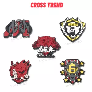 Set charm gắn dép cross CYBERPUNK, Nút gắn phụ kiện sticker game trang trí dép cross CROSS TREND