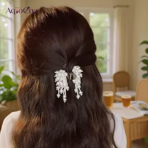 AqToCna Thanh Lịch Vintage Kẹp Tóc Có Vỏ Hạt & Dây Xích Kẹp Cho Tiệc Cưới Hàng Ngày Cô Dâu Tóc Nữ Phụ Kiện Tóc AqToCna
