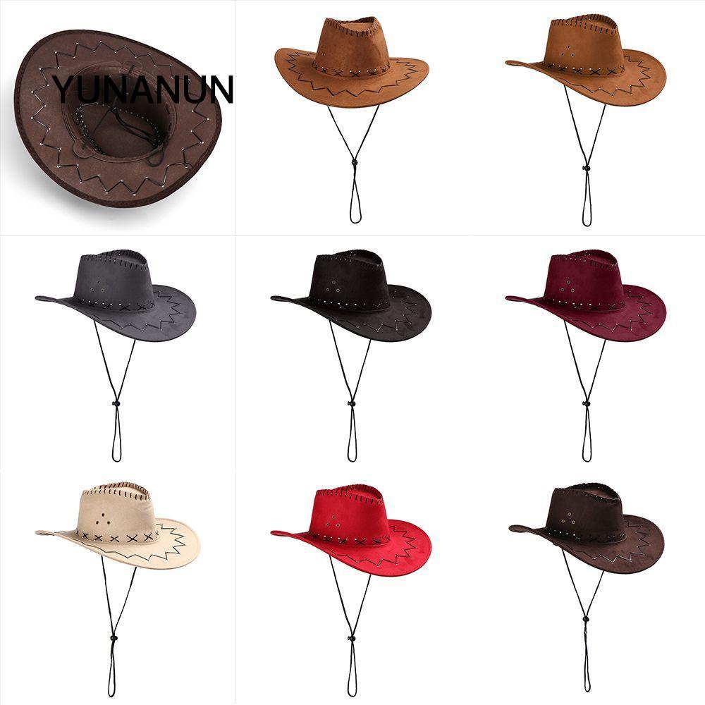 Yunaun Mũ Cao Bồi Bán Da Lộn Nam Nữ Polyester