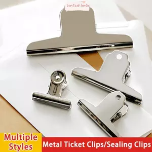 Kẹp giấy ITRUMPET, Kẹp chất kết dính kim loại bằng thép không gỉ đa kích thước, Kẹp niêm phong đầu tròn / phẳng đơn giản dành cho học sinh