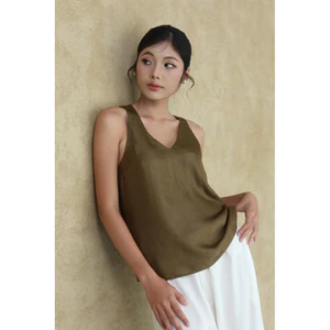 SIAN TOP- Áo Hai Dây Cổ V Dáng Suông Basic Mya House