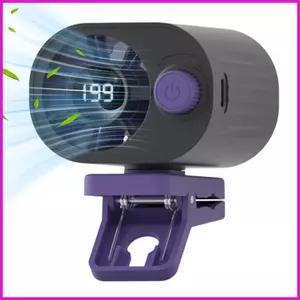 Kẹp Sạc Trên Quạt 1800mAh Màn Hình Hiển Thị Kỹ Thuật Số Không Lưỡi Im Lặng Di Động Nhỏ Quạt Ô Tô Cho Bàn Để Bàn SUV RV Van lyuvn