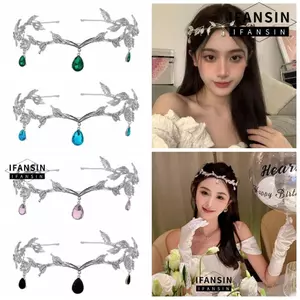 IFASIN Elf Tiara, Lá kim cương giả Vương miện cổ tích, Chủ đề cổ tích Hợp kim tóc Trang sức đám cưới