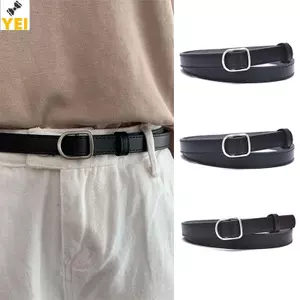 < YEI > INS Hot Thời Trang Đơn Giản Thắt Lưng Nữ Da Kim Loại Pin Bule Thắt Lưng Thắt Lưng Mỏng Mới