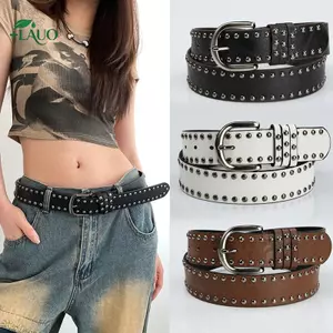 Springevenstar Đinh Tán Punk Kim Bule Thắt Lưng Nam Nữ Thời Trang Đa Năng Y2K Quần Jean Trang Trí Dây Da PU Hip Hop Retro Dây Thắt Lưng Springevenstar