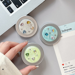Giá đỡ điện thoại từ tính tròn kim cương 3d cho IPhone 17 16 15 14 13 12 Pro Max 14 Plus có thể gập lại Vòng cầm co giãn để bàn P5