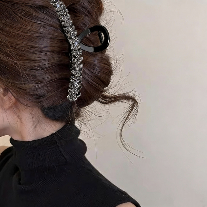 Đen Lớn Vuốt Tóc Kẹp Voluminous Cá Mập Kẹp Hợp Thời Trang Lớn Phụ Kiện Tóc Cho Nữ