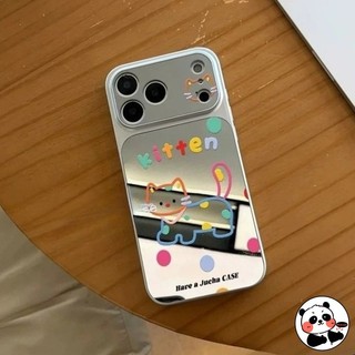 Ốp Điện Thoại Gương Mèo Dễ Thương Ins Style Cho OPPO Find X9 X9S X8 X8S X7 Ultra X6 X5 Pro F31 F29 F27 F21 F21S Pro Plus 5G 4G Vỏ Sang Trọng Hoạt Hình Kitty Bạc Trang Điểm Vỏ Mềm