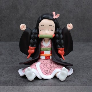 10cm Demon Slayer Kimetsu no Yaiba Kamado Nezuko Chibi Shrunken Dạng Ôm Tư Thế PVC Hình