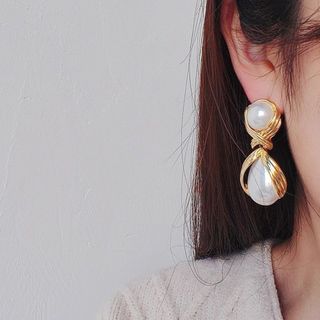 Châu Âu Mỹ Phóng Đại Bông Tai Ngọc Trai Lớn Nữ Tiệc Dạ Hội Bông Tai Cao Cấp Cảm Giác Sang Trọng Nhẹ Thời Trang Bông Tai Giọt Nước