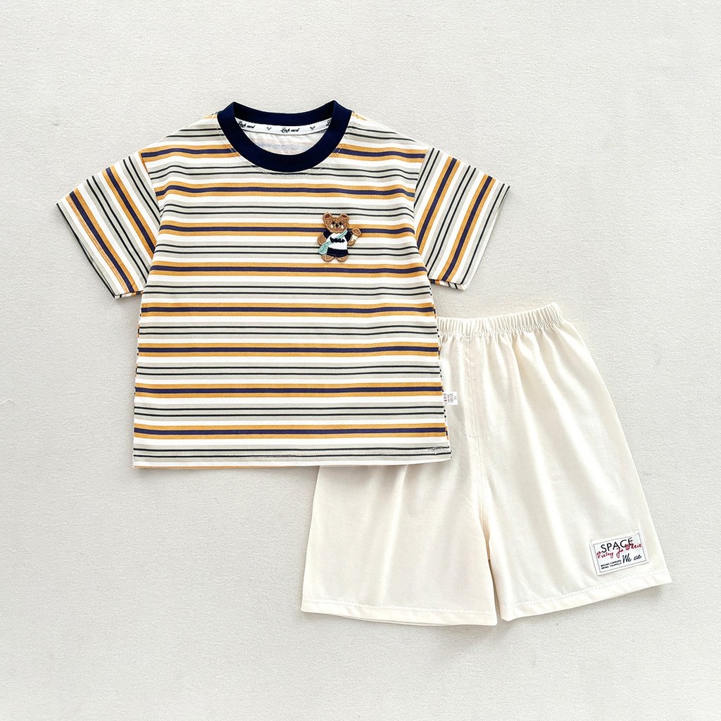 Bộ Bé Trai Đồ Bộ Bé Trai Áo Thun Quần Short Cotton Mềm Mát Họa Tiết Khủng Long Breeze Nuggap